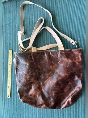 New Chic Sparrow Genuine Leather Kate Large Tote Bag Antique Brown Crossbody